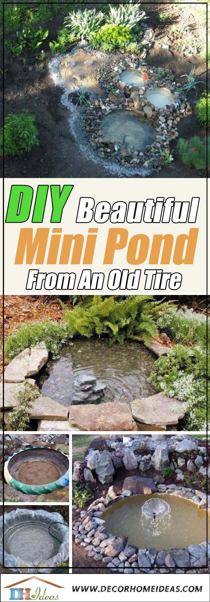 How To DIY Mini Pond From an Old Tire #garden #pond #decorhomeideas