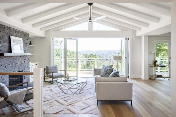 Open Plan Living Room With Vaulted Ceiling #ceiling #livingroom #vaulted #decorhomeideas