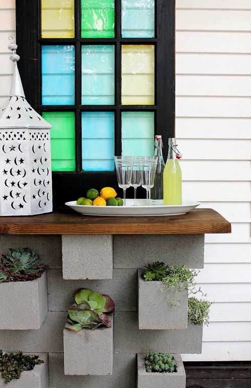 kültéri bár a Cinder blokkokból # cinderblock # garden #decorhomeideas