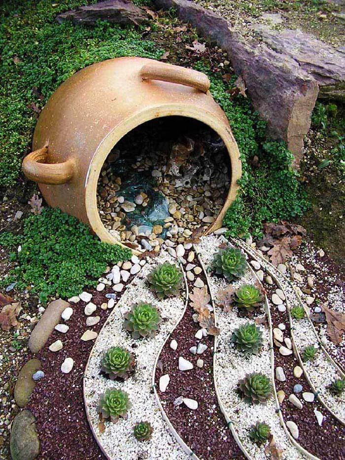 Pebbles  And Succulents Flower Pot #garden #decorhomeideas