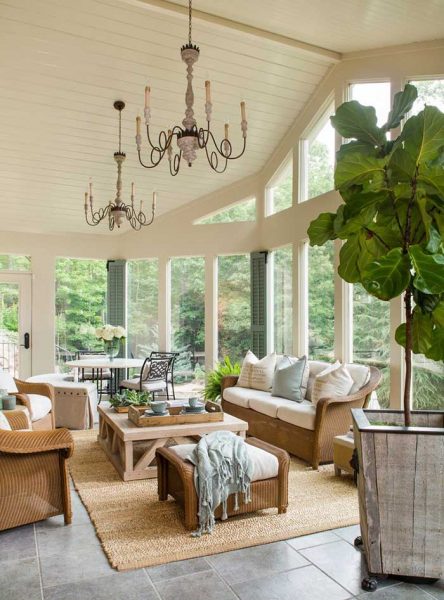 Traditional Living Room With Vaulted Ceiling #ceiling #livingroom #vaulted #decorhomeideas