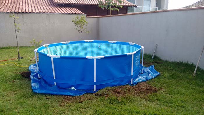 DIY above ground pool with deck