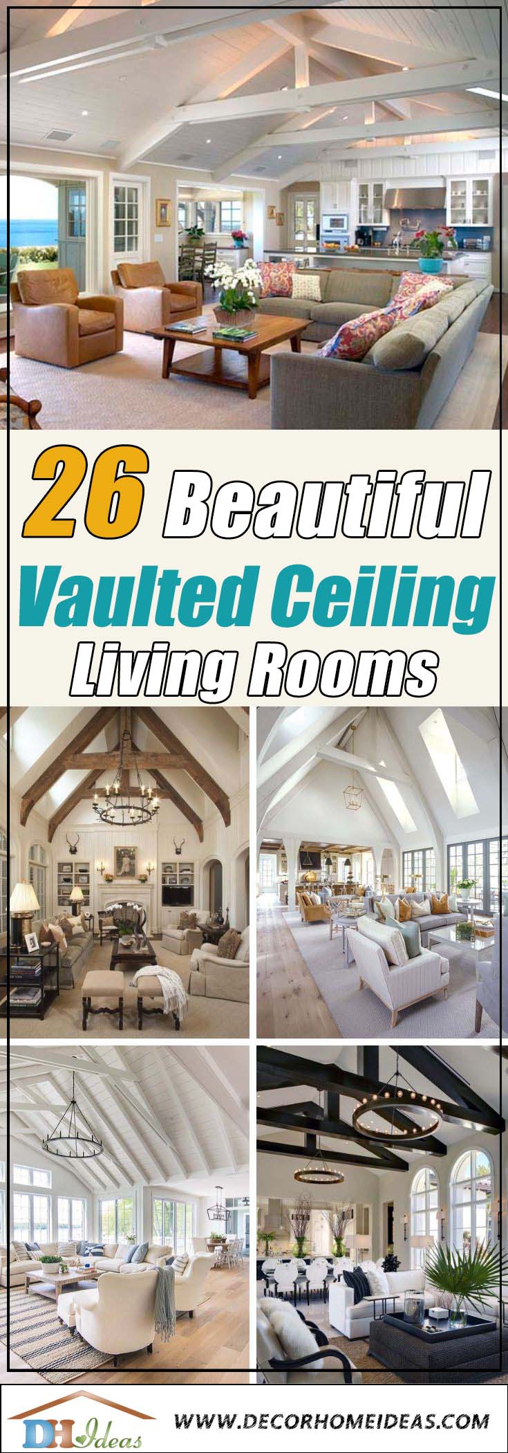 Best Vaulted Ceiling Living Rooms - Ideas and Designs #ceiling #livingroom #vaulted #decorhomeideas