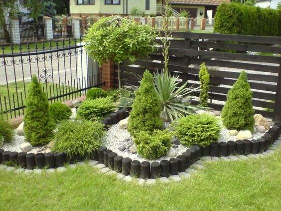 Corner Garden With Pines #garden #corner #decorhomeideas