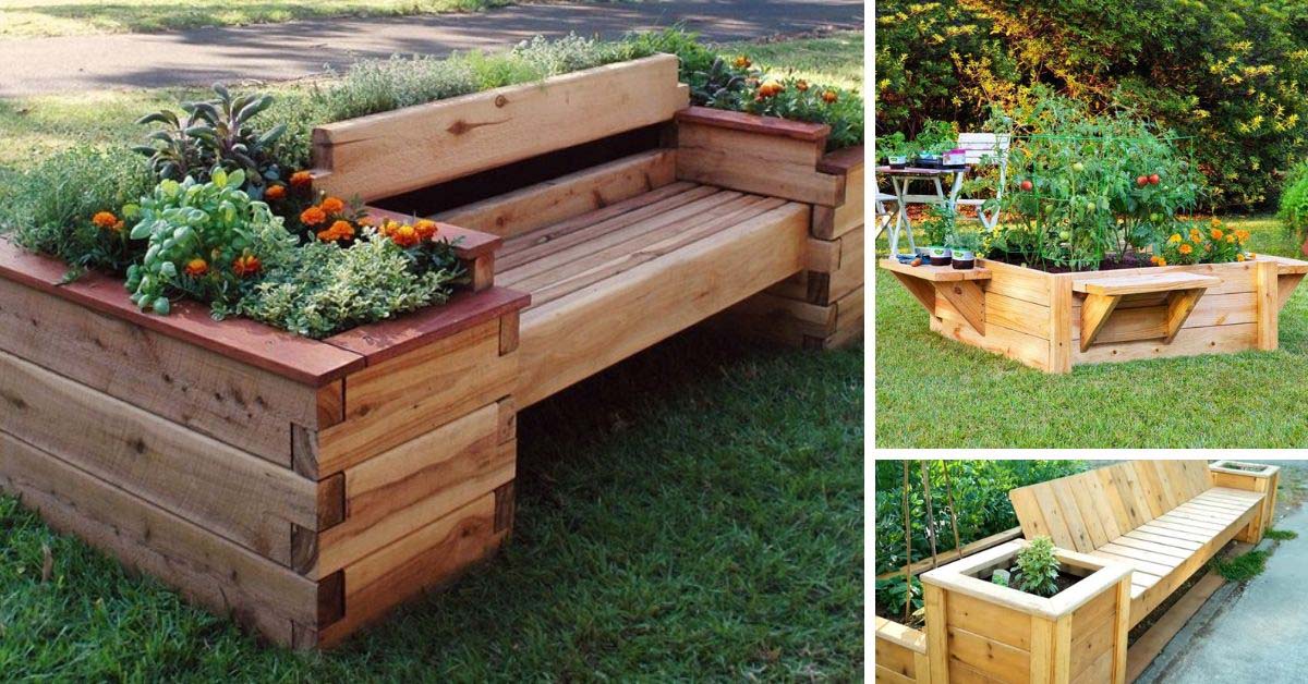 DIY Raised Garden Bed With Bench