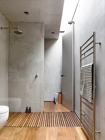 Minimalist Bathroom With Teak Accessories #bathroom #teak #decorhomeideas