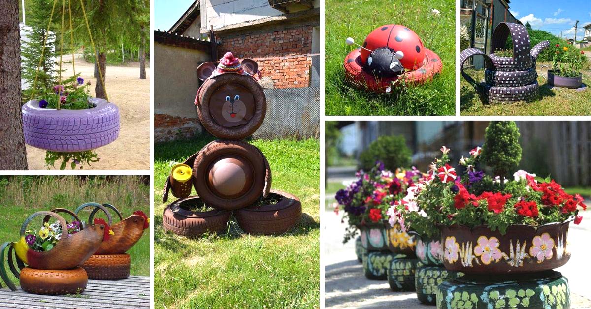 Old Tires Garden Decor