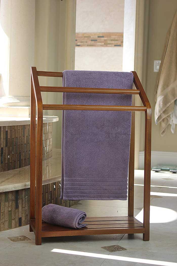 Bathroom Teak Towel Rack