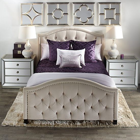 Bedroom In Silver and Purple #bedroom #silver #decorhomeideas