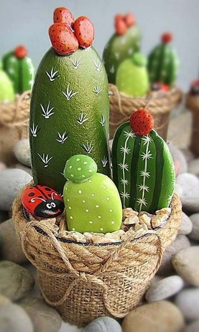 Cactus Painted Rocks