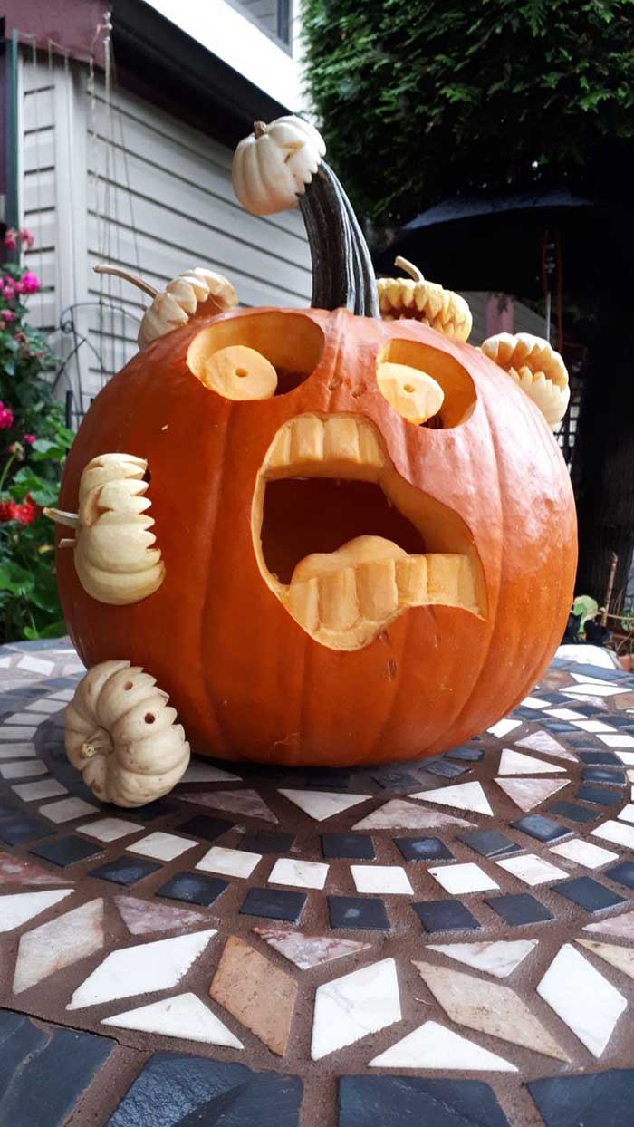 Pesky Puny Pumpkin Attack Carvings