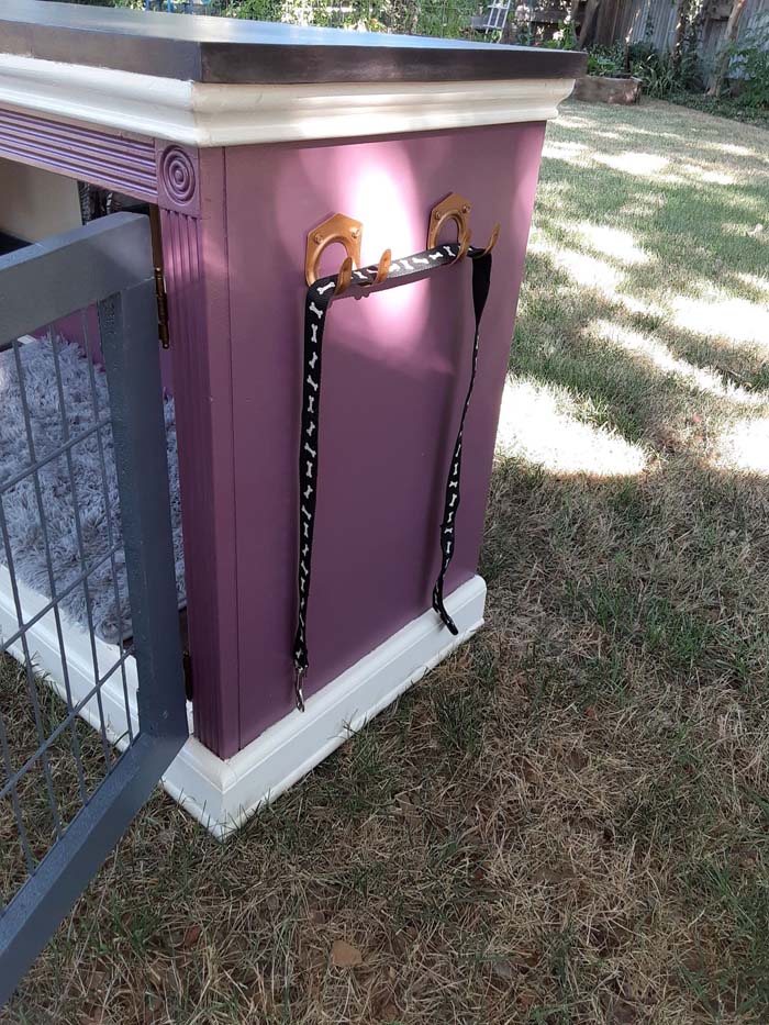 DIY dog bed from old TV stand