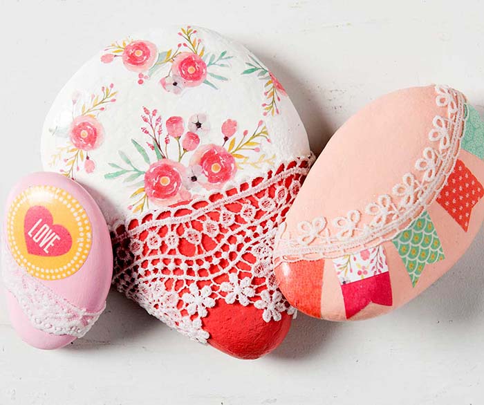 Decorative Decoupage Painted Rocks