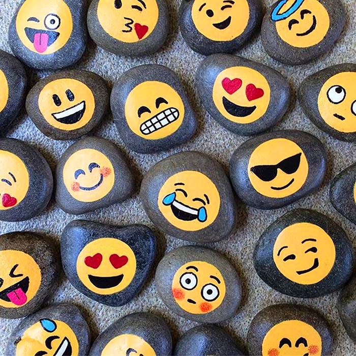 Emoji Painted Rocks
