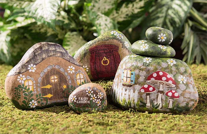 Fairy Garden House Rock Painting