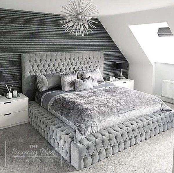 Gorgeous Silver Bedroom #bedroom #silver #decorhomeideas