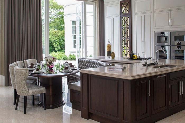 Kitchen Island With Built-in Round Seating #kitchen #island #decorhomeideas