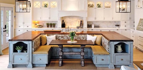 Kitchen Islands With Built In Seating, Kitchen Island Dining Table Hybrid