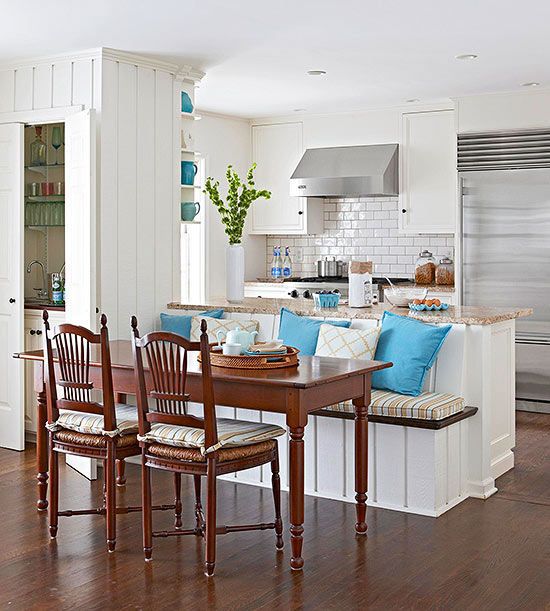 Kitchen Islands With Built In Seating, Small Kitchen Island With Banquette Seating
