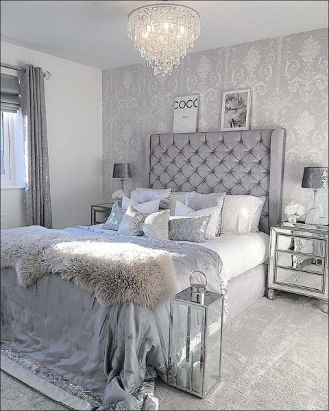 37 Beautiful Silver Bedroom Ideas To add More Luxury To Your Home