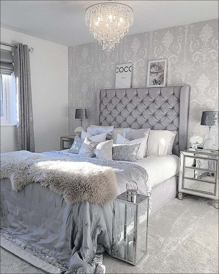 Luxury Silver Bedroom #bedroom #silver #decorhomeideas
