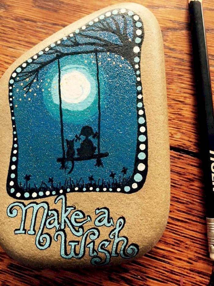 Make a wish Painted Rock