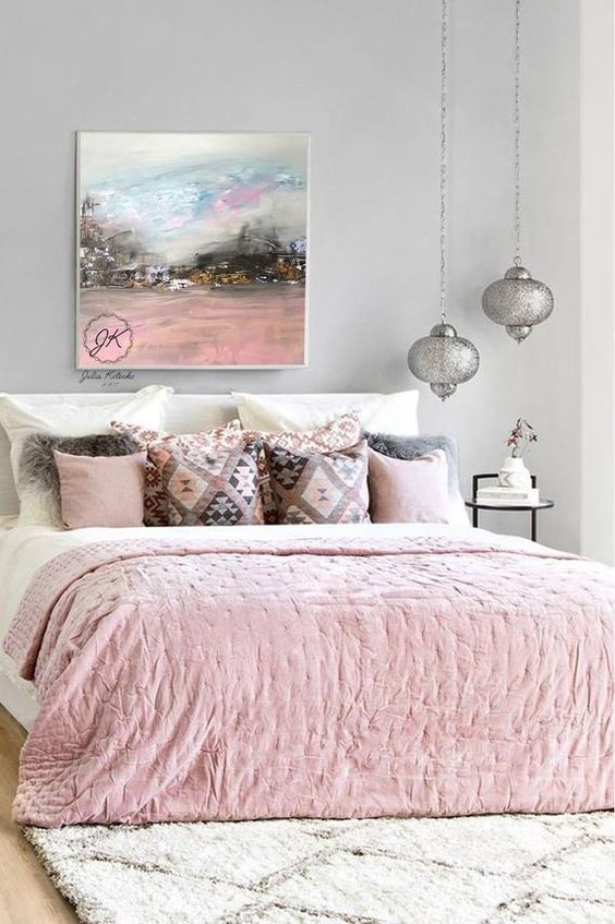 Pink and Silver Bedroom Design #bedroom #silver #decorhomeideas