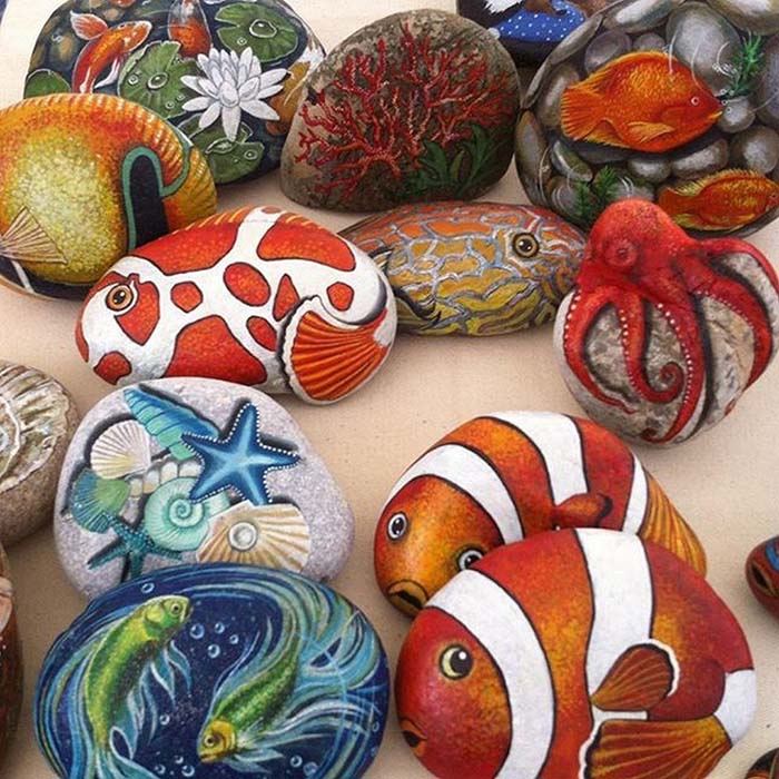 Sea Themed Painted Rocks