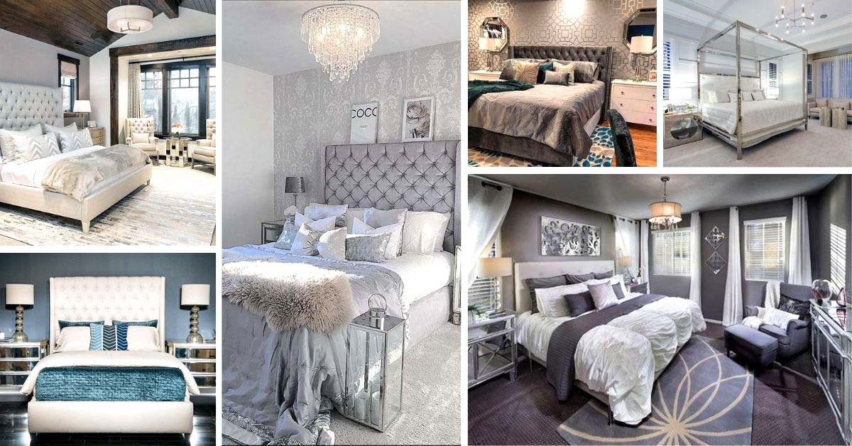 37 Beautiful Silver Bedroom Ideas To, What Color Dresser With Gray Bed