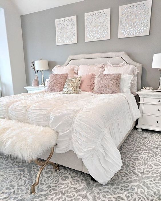 Silver Pink Bedroom #bedroom #silver #decorhomeideas