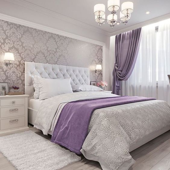 Silver and Purple Bedroom #bedroom #silver #decorhomeideas