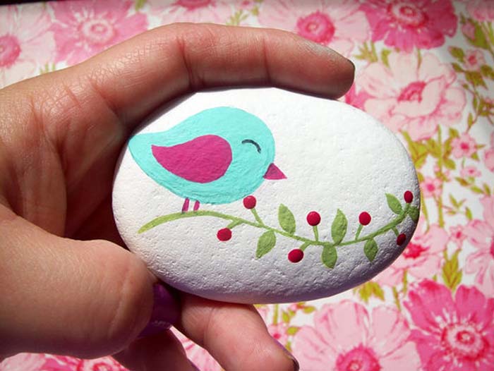 Small Bird Painted Rock