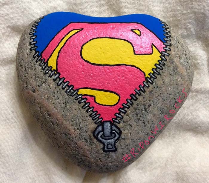 Superman Painted Rock