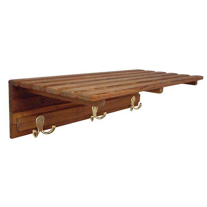 Teak Bathroom Shelf With Robe Rack