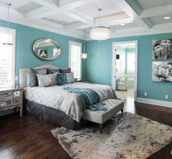 Teal Turquoise Silver Bedroom #bedroom #silver #decorhomeideas