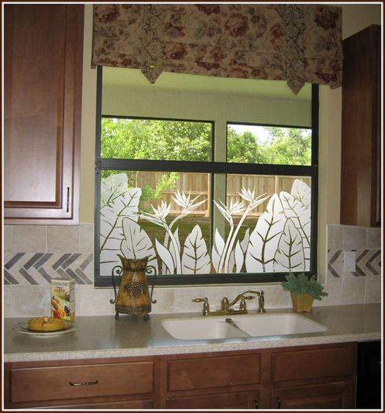 Tropical Oasis Window Film Kitchen