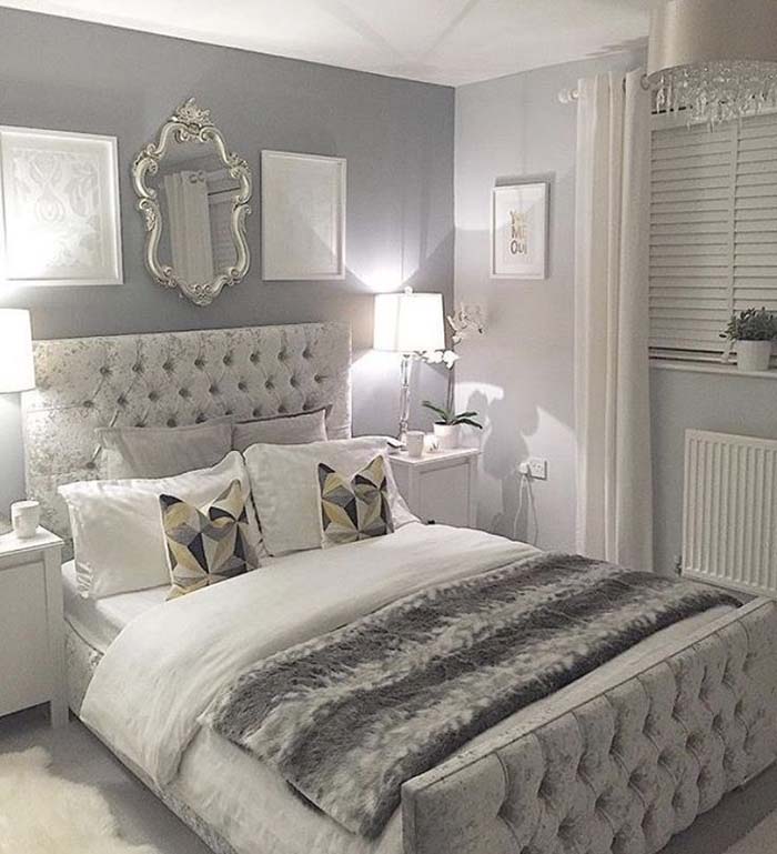 White and Silver Bedroom Design #bedroom #silver #decorhomeideas