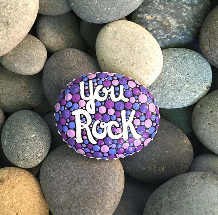 You Rock Painted Stone