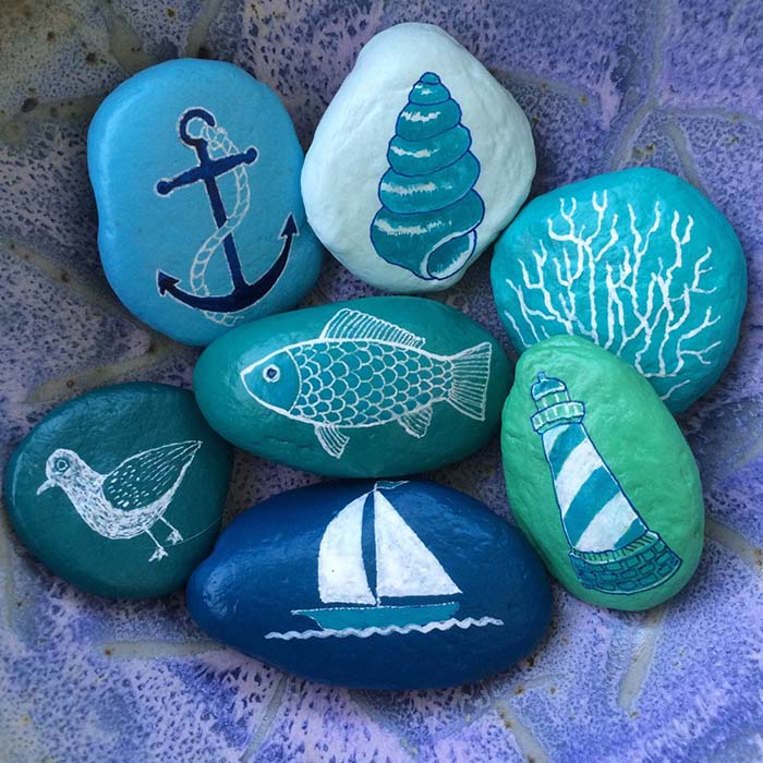 Beach Themed Painted Rocks