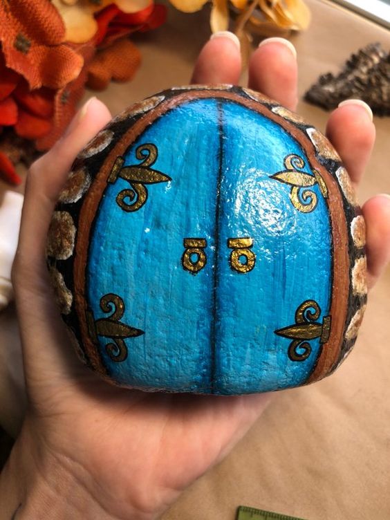 Blur Fairy Door Painted Rock