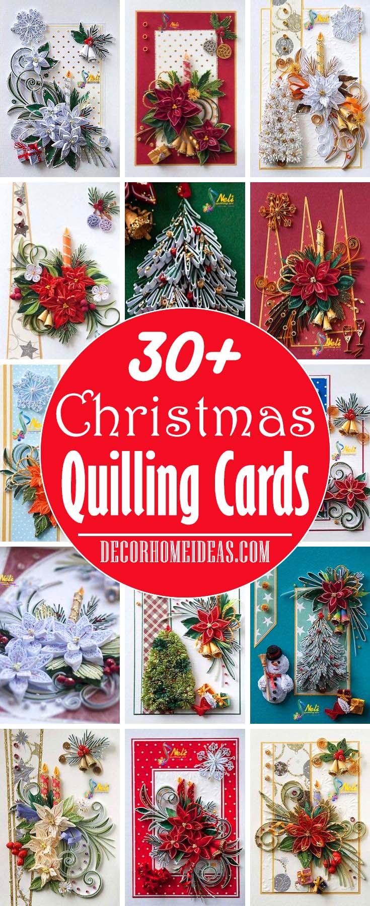 Christmas Quilling Cards Ideas and Designs. #quilling #Christmas #cards #decorhomeideas