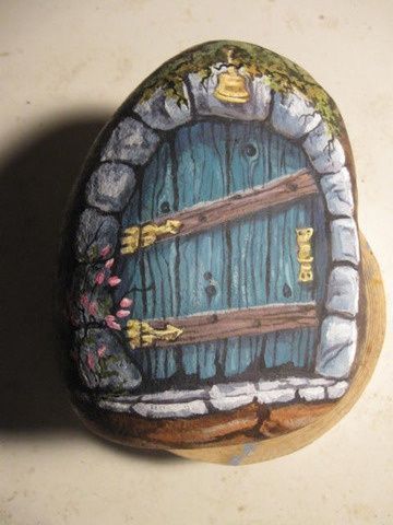 Fairy Door Painted Rock