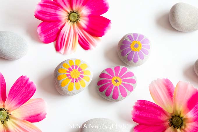 Painted Flower Rocks