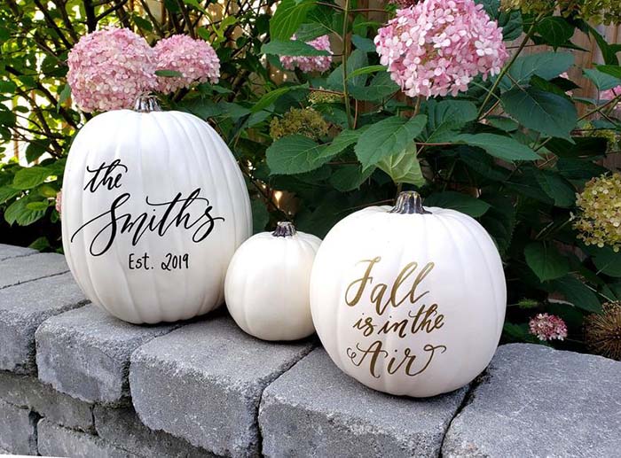 Personalized Fall Decor Pumpkins