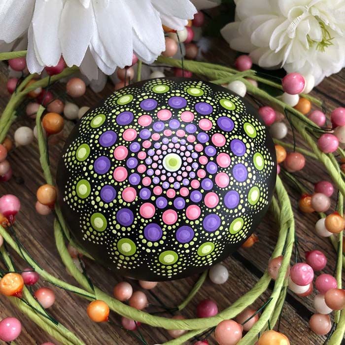 Stone Painted Mandala