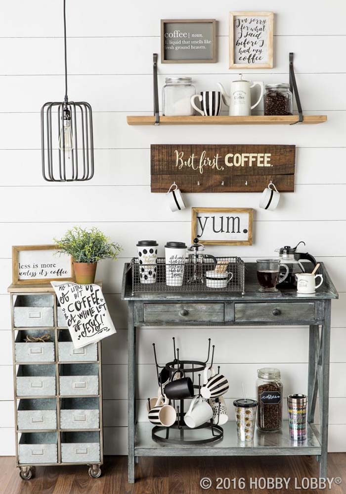 Amazing DIY Coffee Station Ideas #coffeebar #coffeestation #decorhomeideas