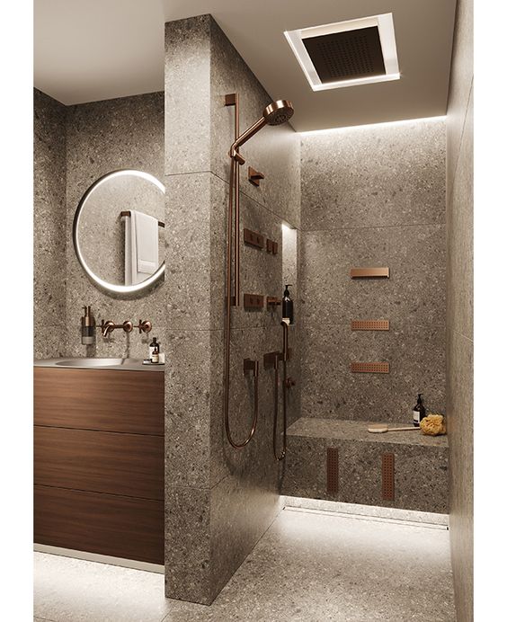 Bathroom Design Stone Wall