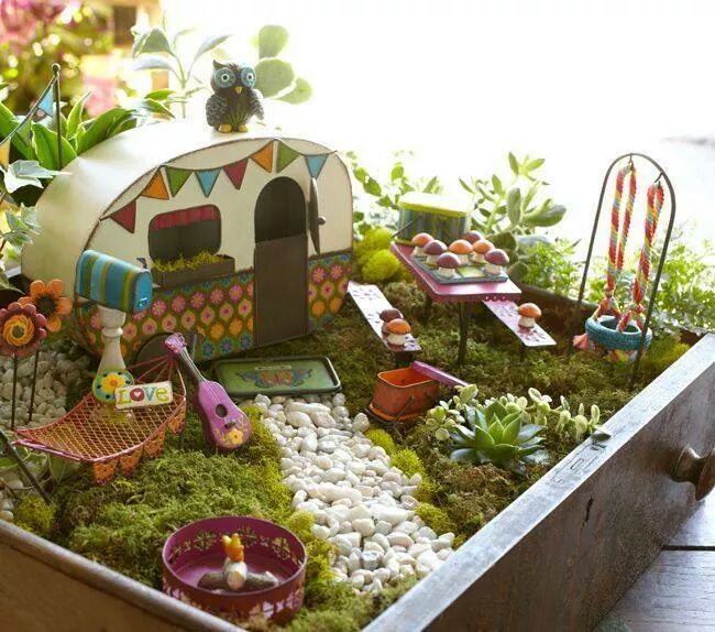 Caravan Fairy Garden #fairygarden #diy #decorhomeideas