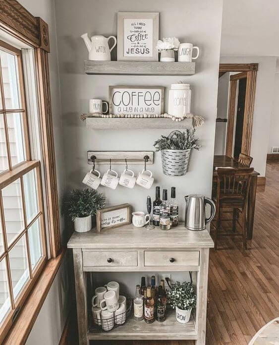 How To Decorate a Coffee Bar #coffeebar #coffeestation #decorhomeideas