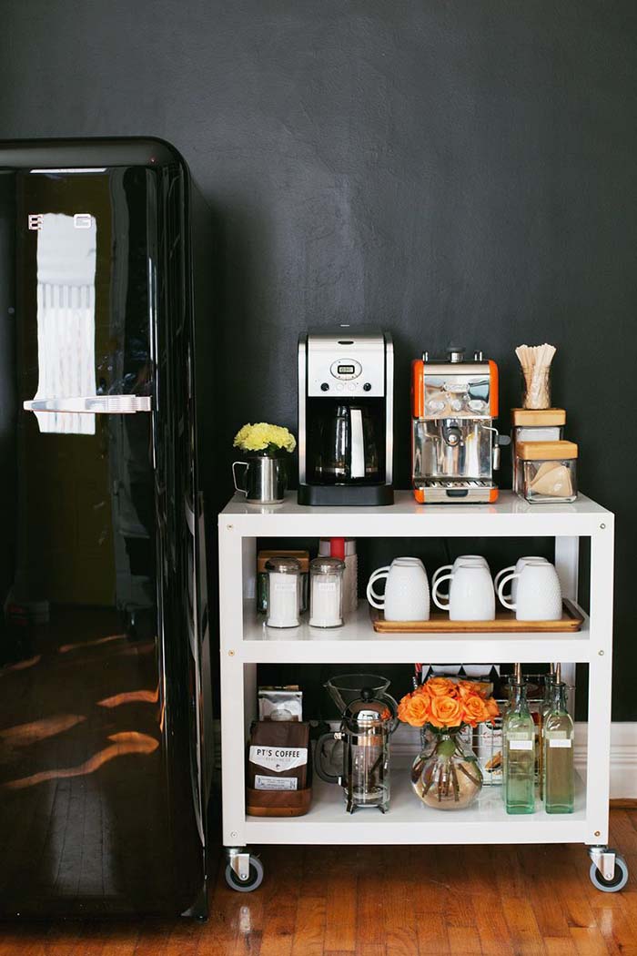 Coffee Cart Station #coffeebar #coffeestation #decorhomeideas